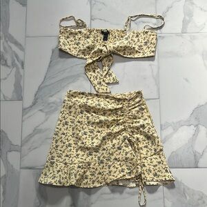 Floral Yellow Skirt Set